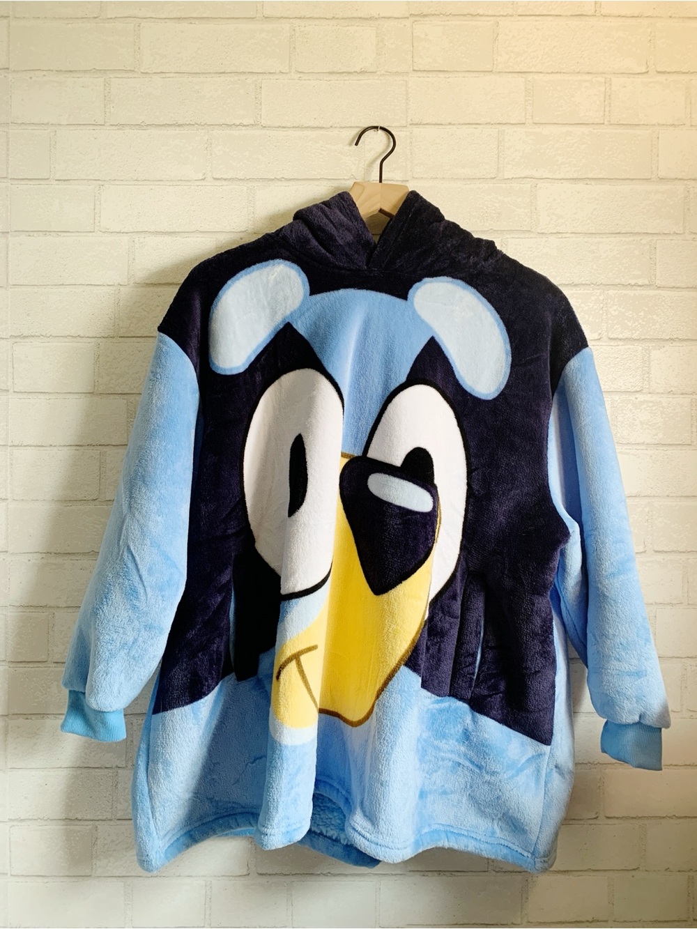 Kids Unisex One Size Plush Bluey Character Hoodie Swim Coverup Cozy Poncho - Picture 1 of 4